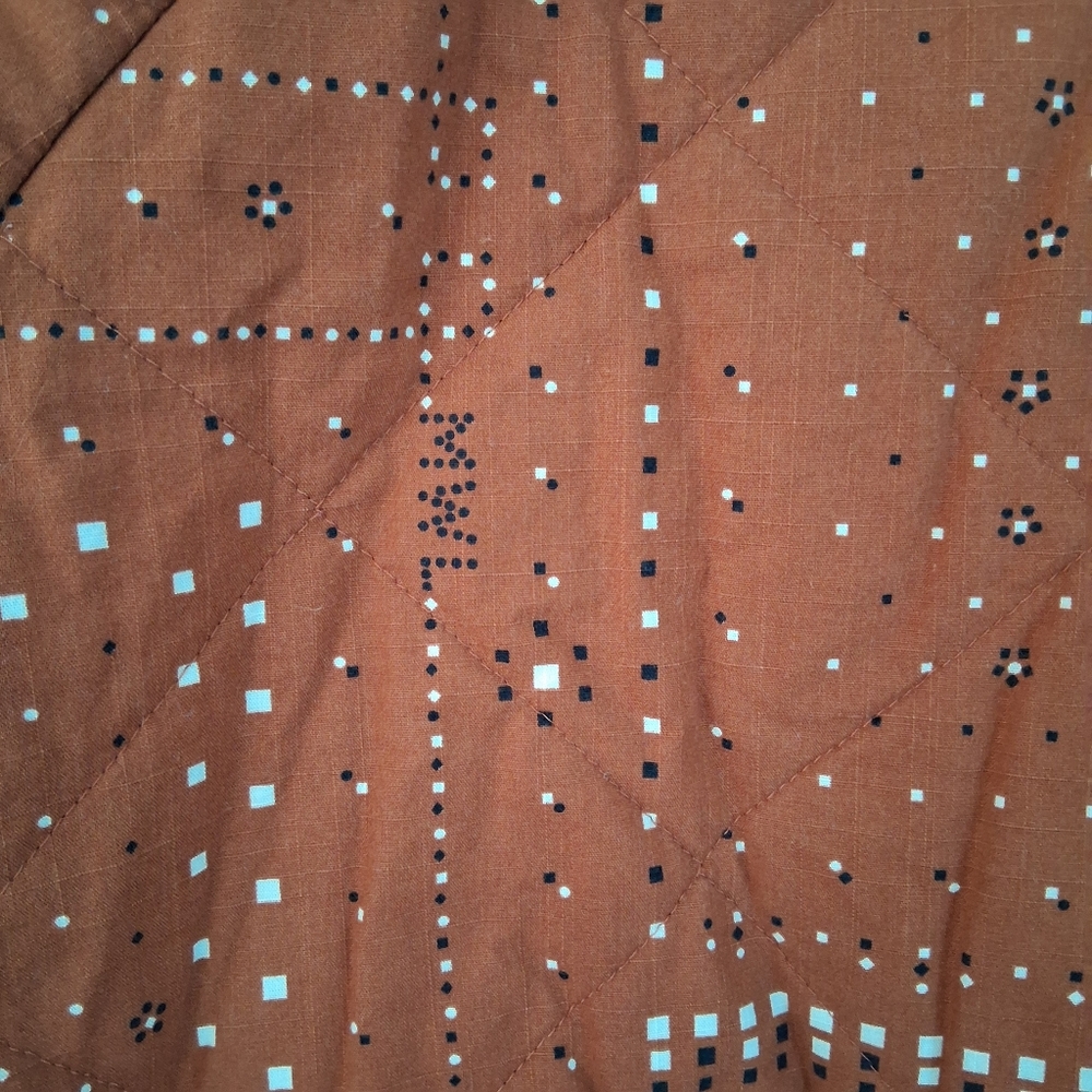 Madewell Women's Cotton Rust Colored Quilted Bandana Jacket "as is" (No Belt) - Picture 15 of 16